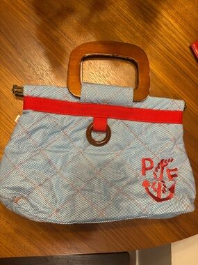 Paul Frank | Nautical quilted tote with Wooden Handle